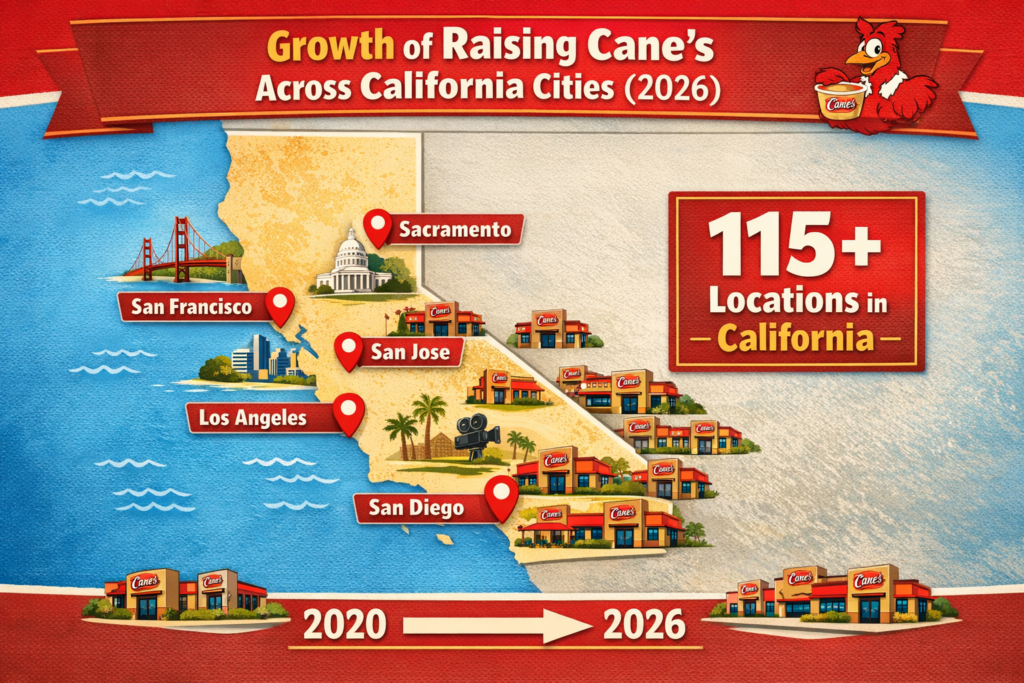 Growth of Raising Cane’s Across California Cities