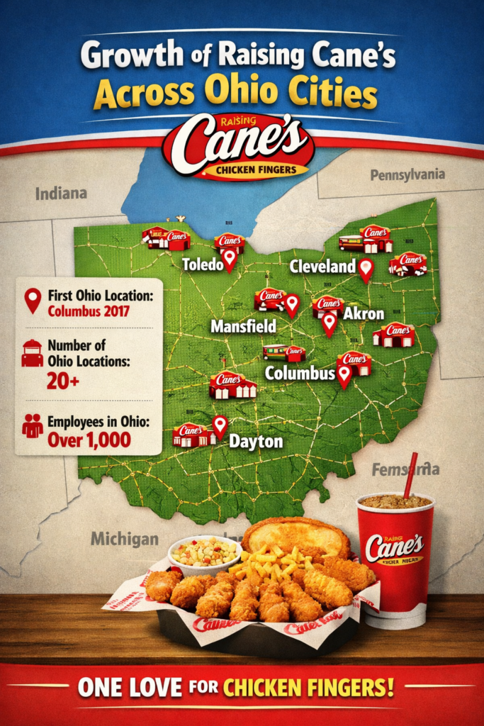Growth of Raising Cane’s Across Ohio Cities