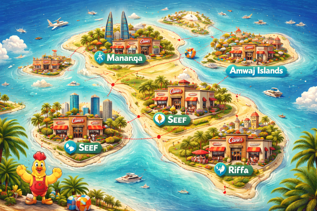 Popular Areas for Raising Cane’s in Bahrain