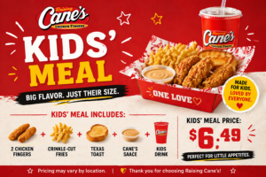 Pricing of Kids' Meal at Cane