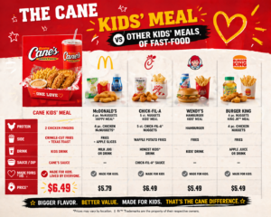 The Cane Kids' Meal vs Other Kids' Meals of Fast-Food