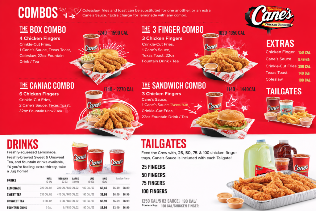 canes menu
