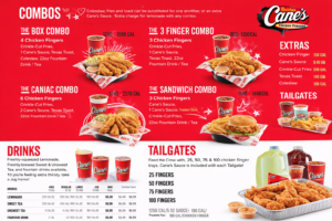 canes menu